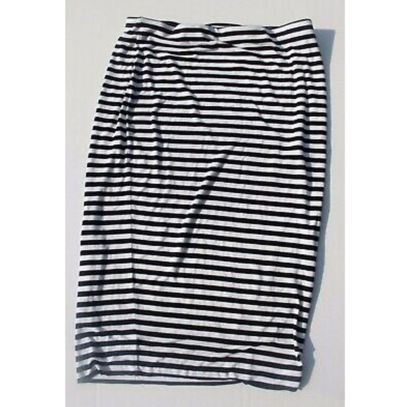 Vince Camuto White Dark Blue Striped Rayon Spandex - Picture 2 of 7